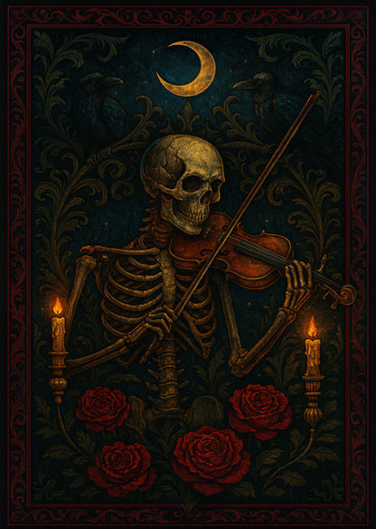 Skeleton Playing Violin Blanket 🎻☠️