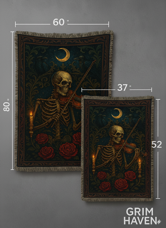 Skeleton Playing Violin Blanket 🎻☠️